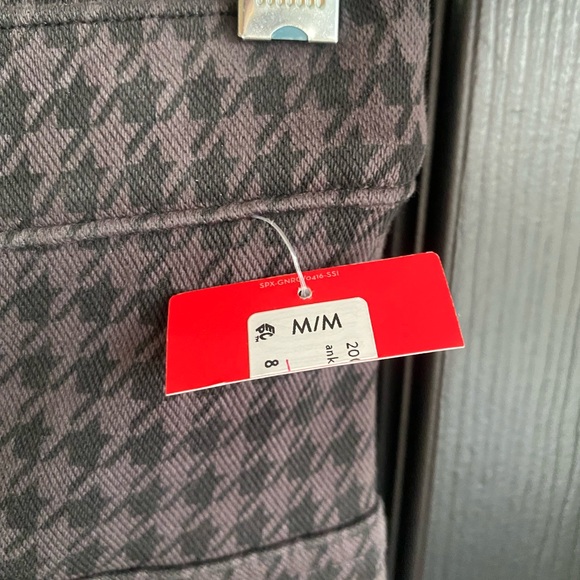 NWT Spanx Gray & Black Houndstooth Stretch Pants-Size M - Picture 2 of 7